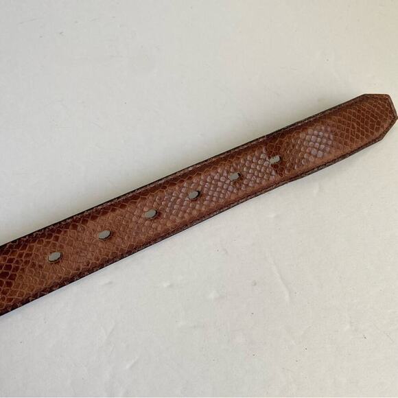 Vintage Brown Snake Embossed Belt Reptile Snakeskin Print Cartoni Unisex 32 - Picture 4 of 8
